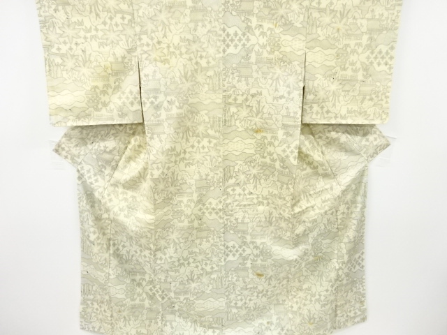 JAPANESE KIMONO / ANTIQUE KIMONO / SILK / TSUMUGI / WOVEN HOUSE